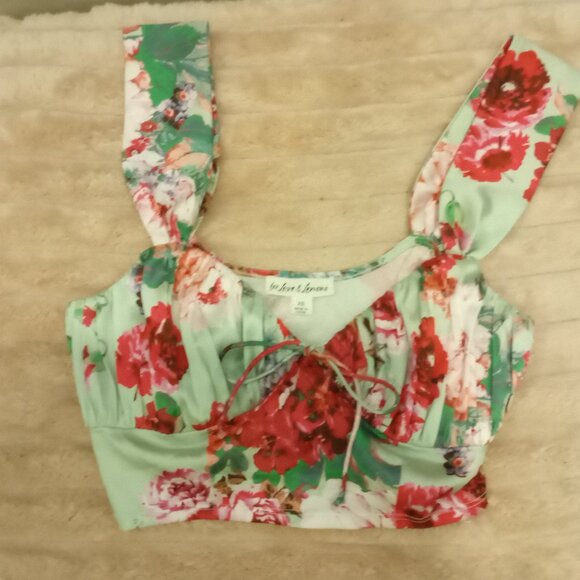 For love and lemons crop floral top - Picture 1 of 1